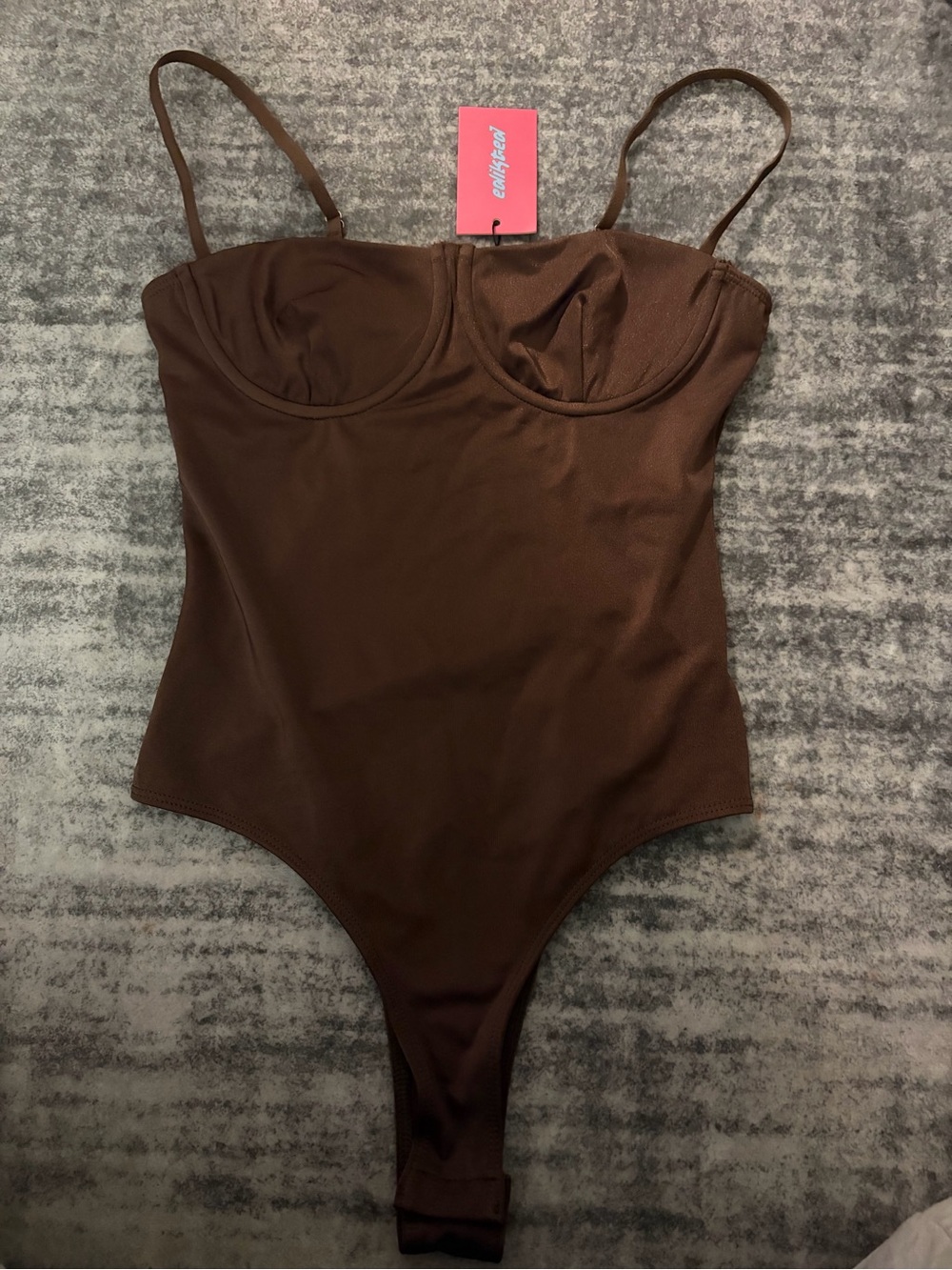 Edikted Brown Underwire Bodysuit -